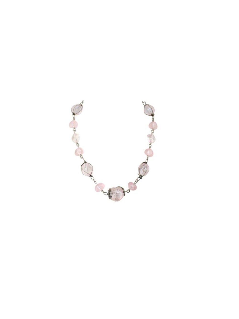 Pale pink Beaded Necklace Bead 94856 Vintage